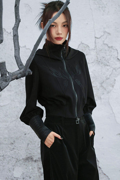 ダークビッグフードショートジャケット