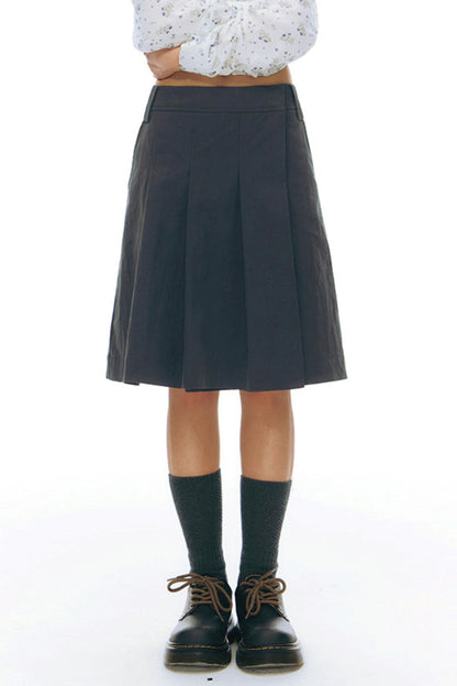プリーティッドエーラインミディスカート