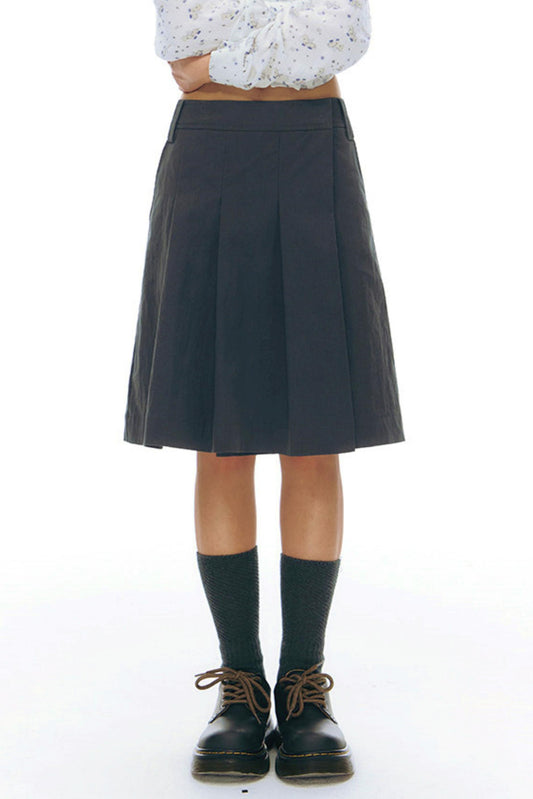 プリーティッドエーラインミディスカート