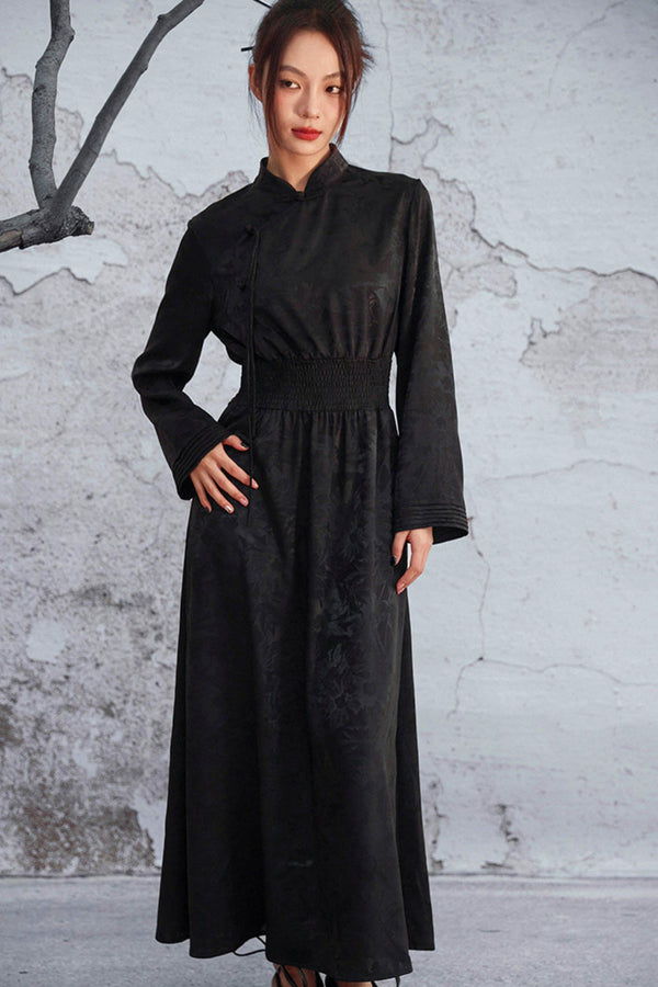 Vestido Jacquard Entallado en la Cintura