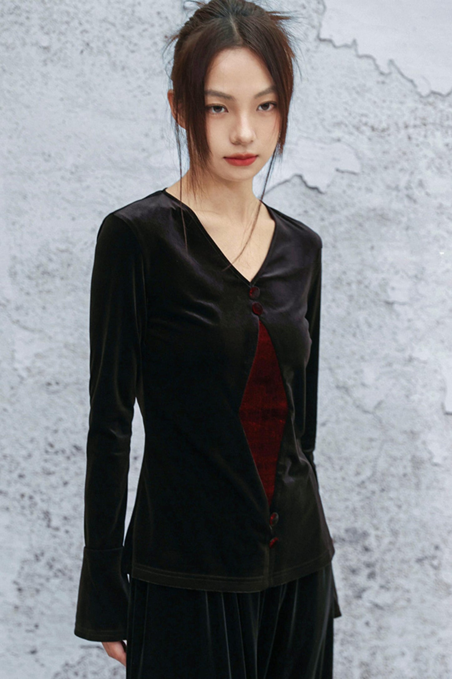 ゴシックベルベットベルスリーブブラウス