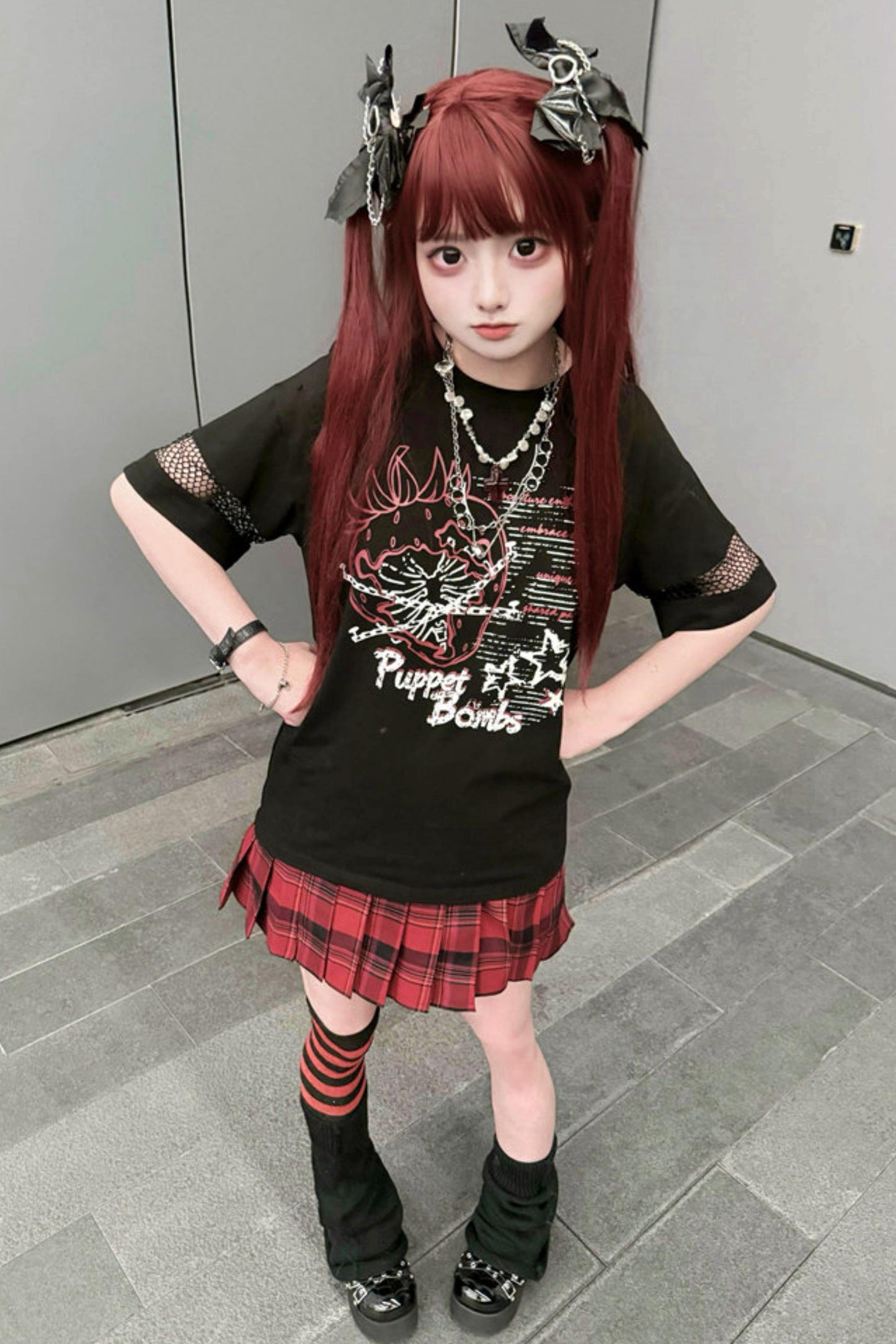 [Pre-Order] Subculture Dark Kawaii Punk T-Shirt + Skirt