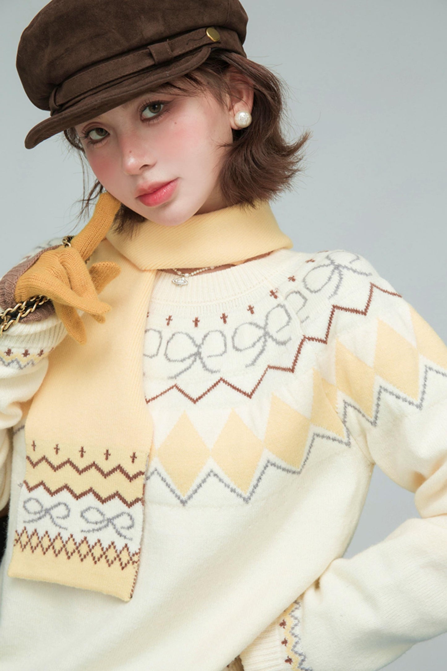 フェアアイルチーズロールセーター