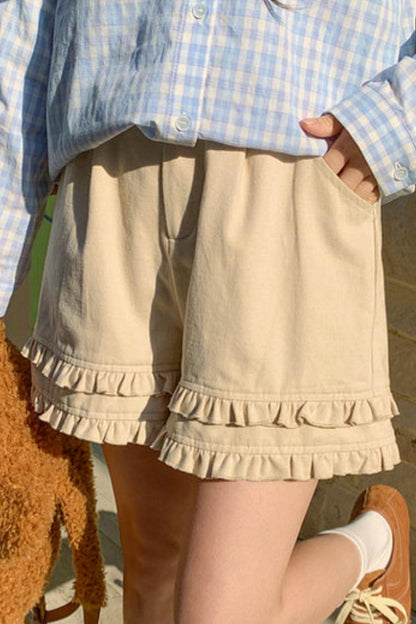 더블 레이어 프릴 반바지