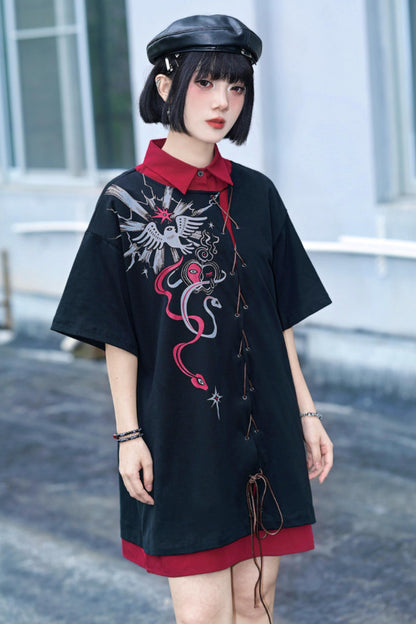 Dekadentes neogotisches T-Shirt-Kleid