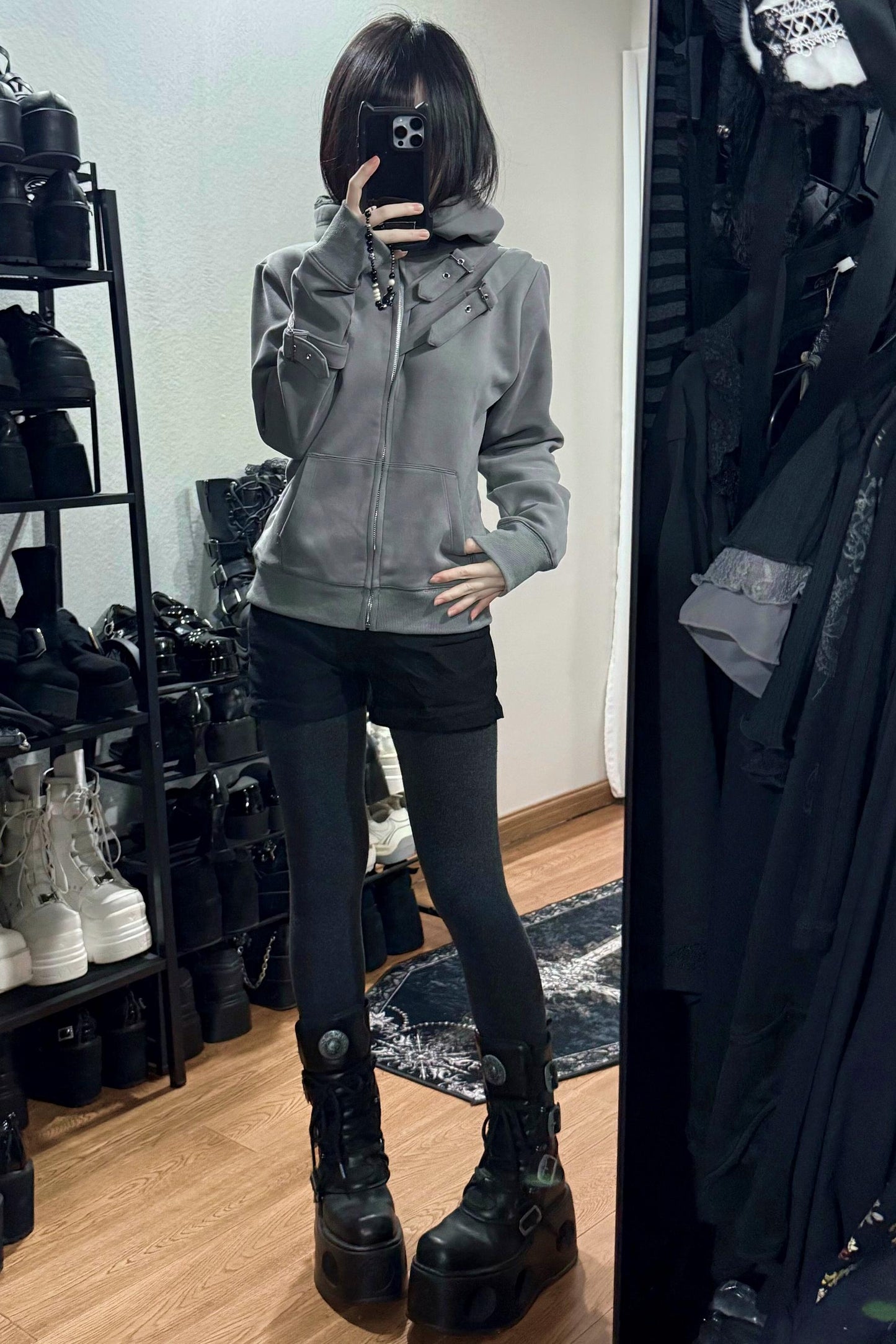 スリムフィットフーデッドジャケット