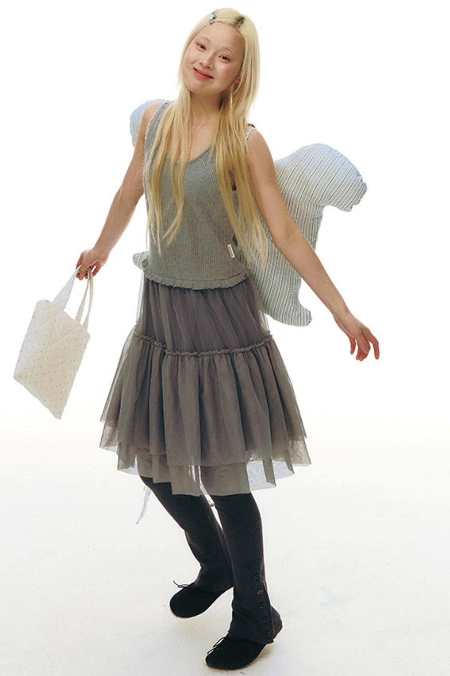 Robe chasuble en tulle Y2K