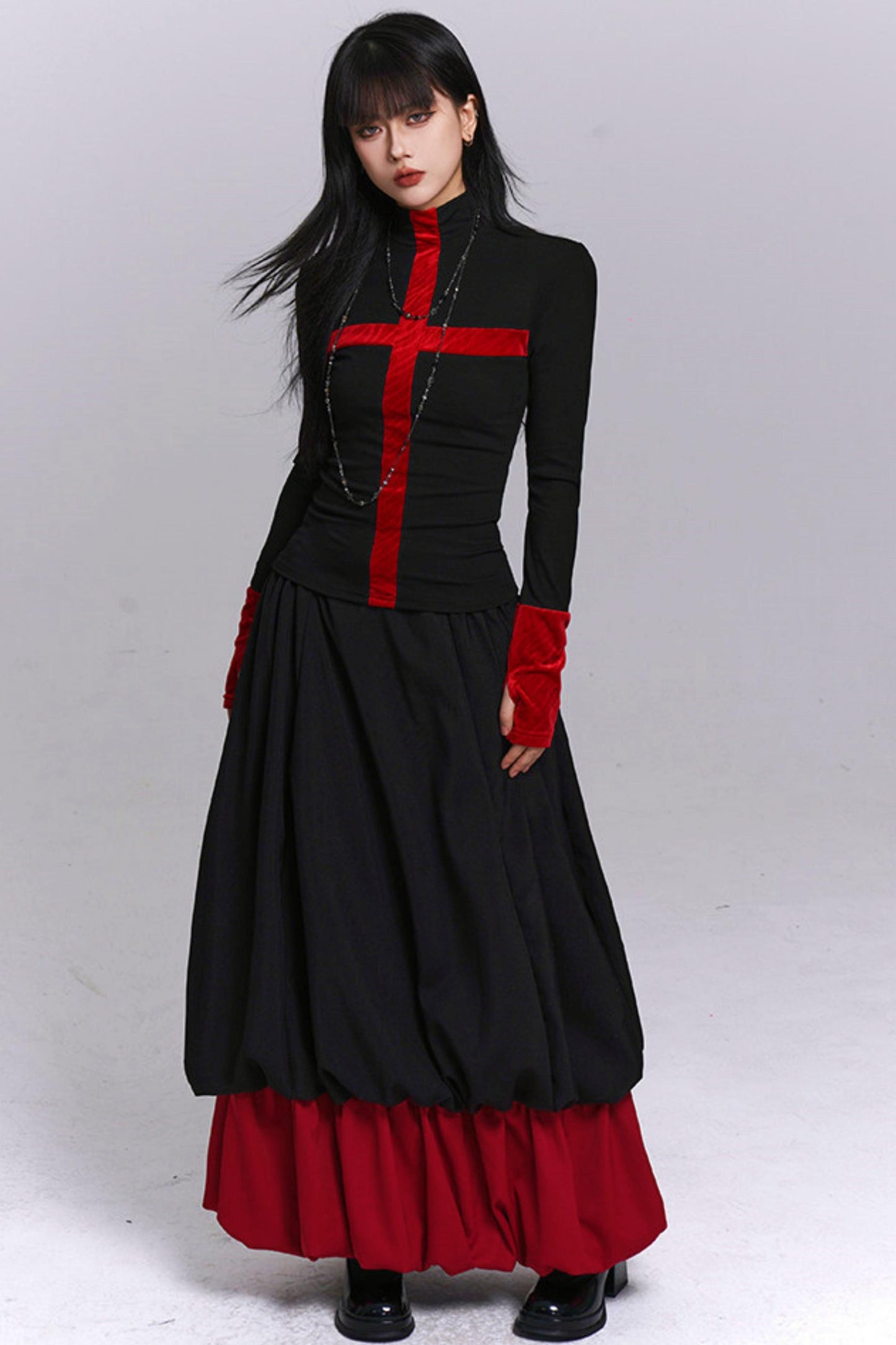 Ghost Girl Cross Turtleneck Top