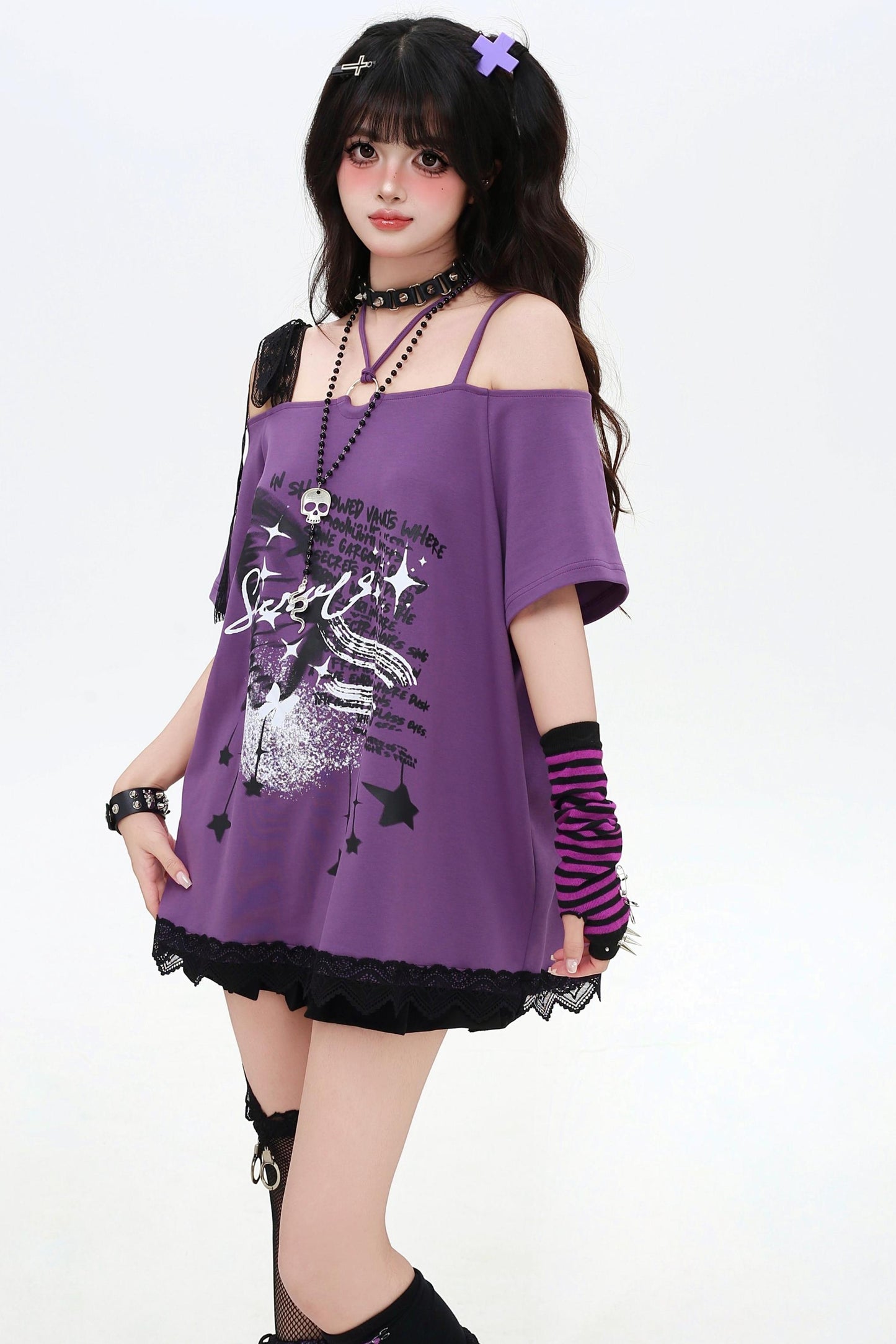 アジアンワンショルダールーズTシャツ