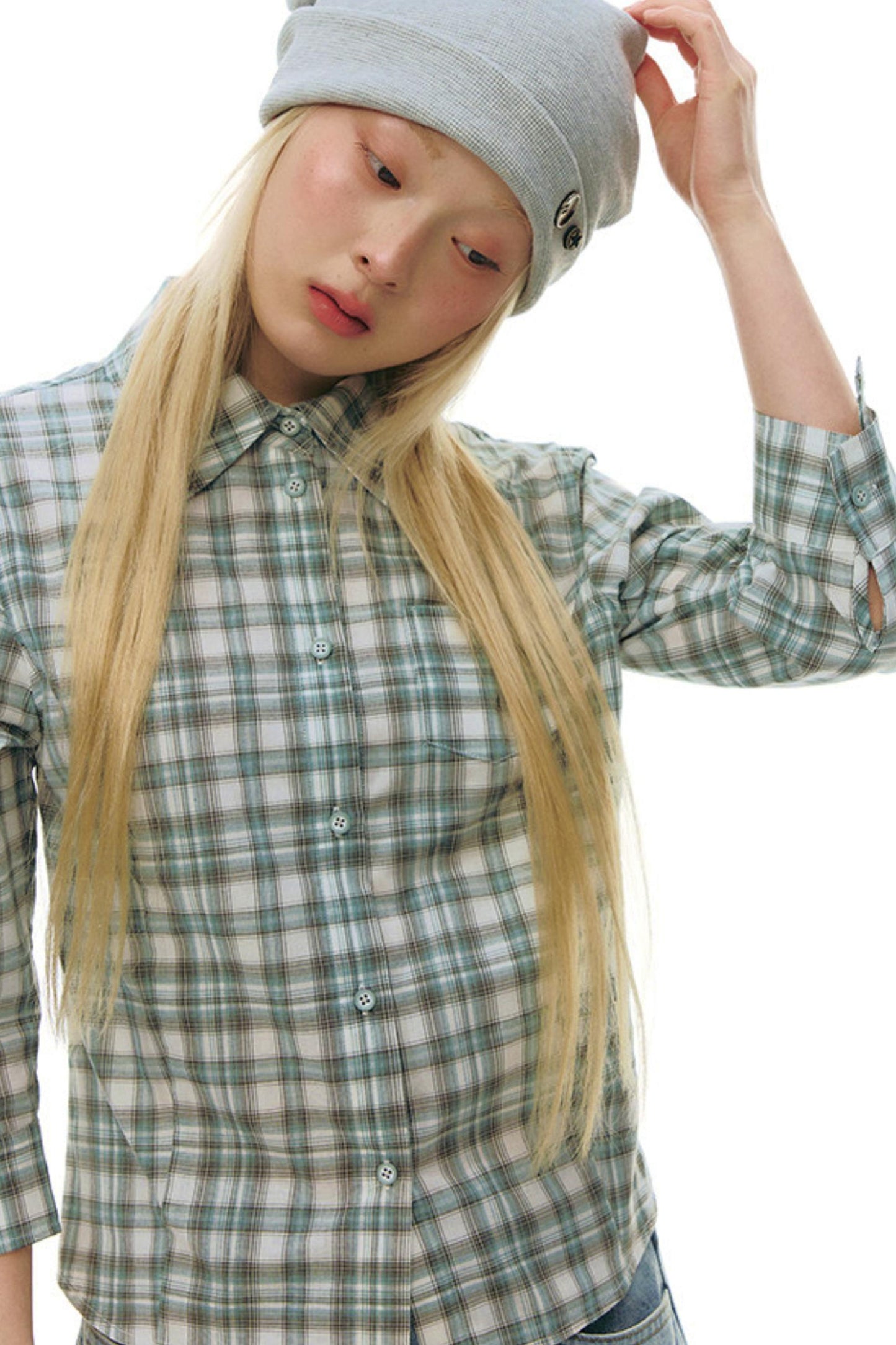 Plaid Y2K Fitted Top
