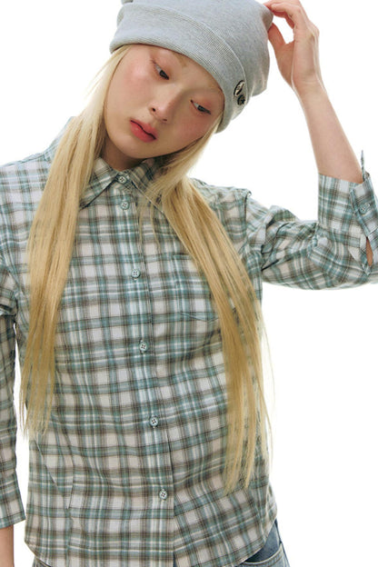 Plaid Y2K Fitted Top