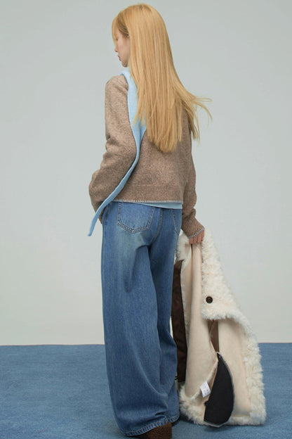 クレイブラウンウールカーディガン