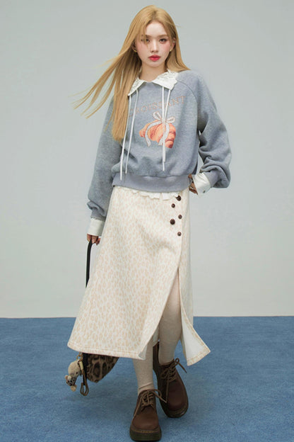 クロワッサングレーラパードスウェット