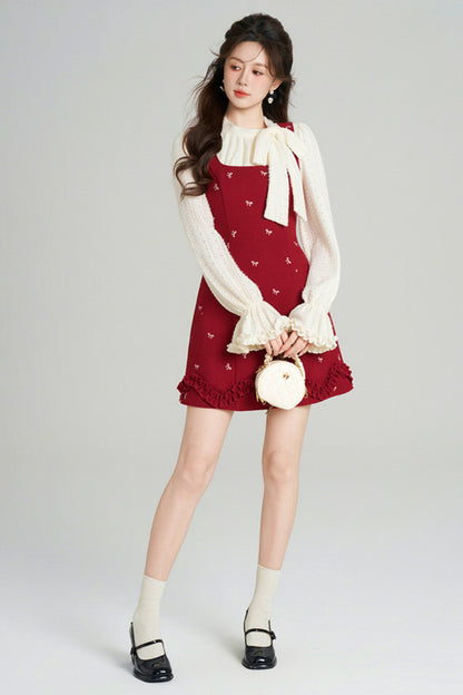 Sweet Red Vest Dress + Top