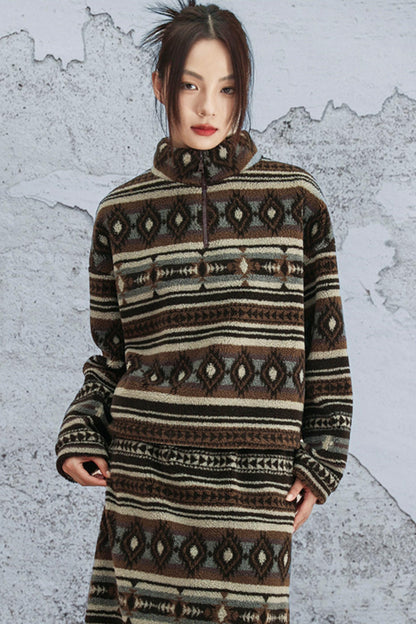 ラムウールジオメトリックジャケット