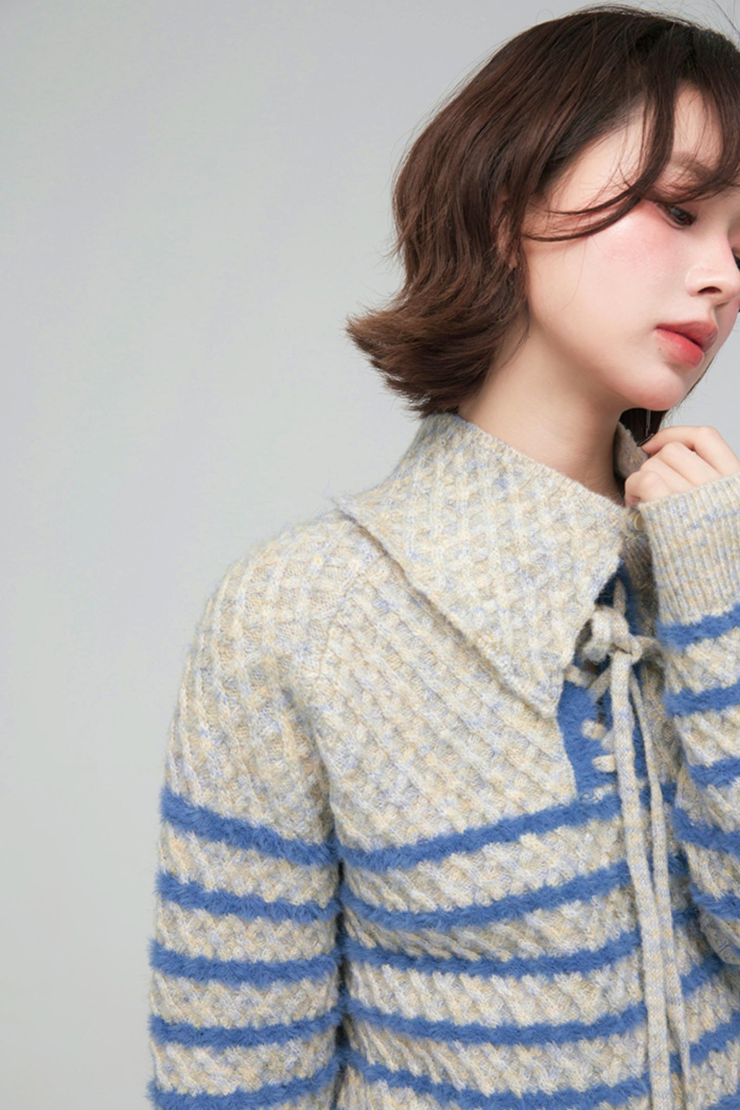 カラーブロックボーダーニット