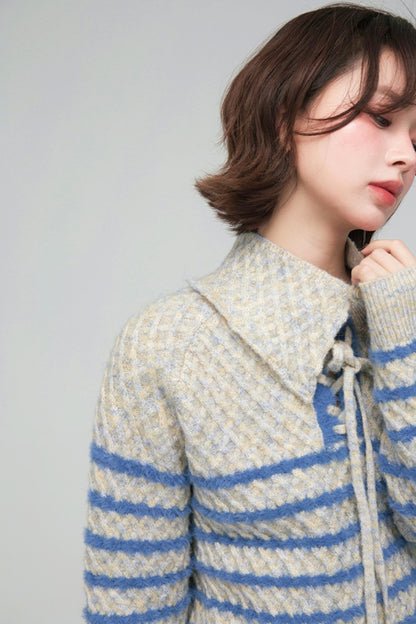 カラーブロックボーダーニット