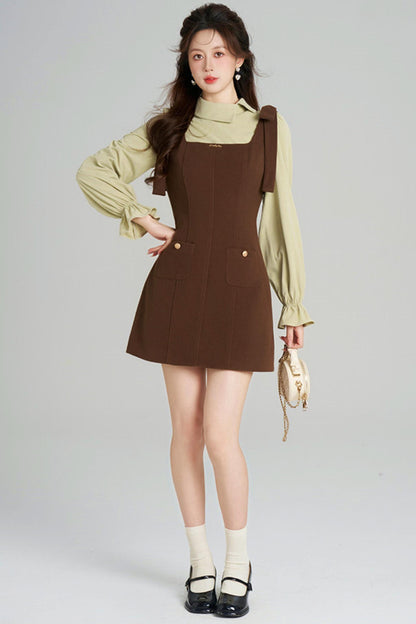 Elegant Waist-Cinching Suit Dress