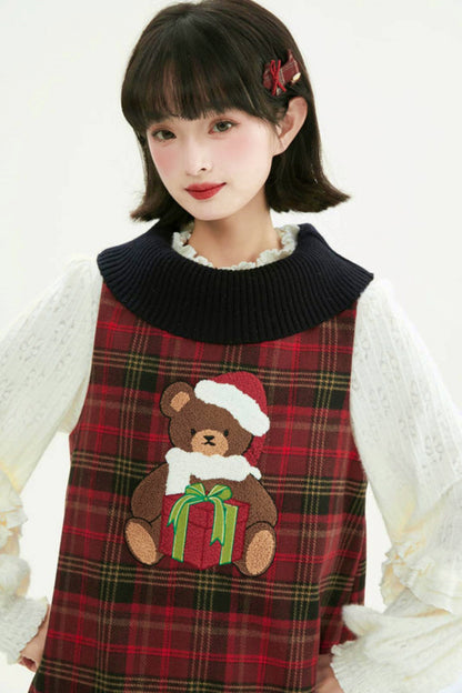 ヴィンテージレッドチェックドレス