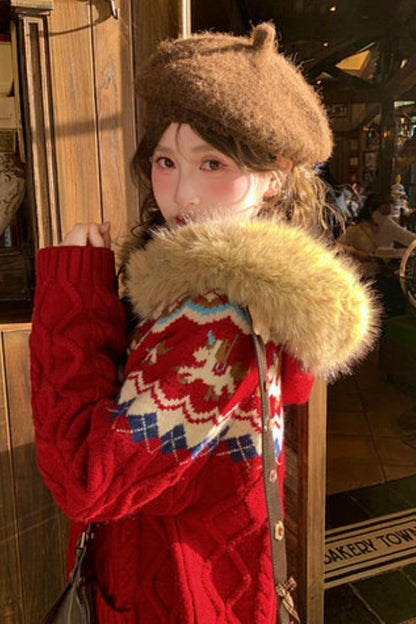 Mori Girl Hooded Knit Cardigan