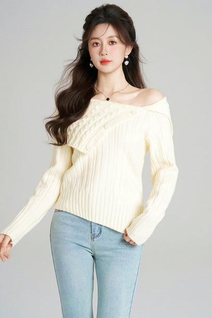 ワンショルダーフレンチタイトトップス+チュールスカート