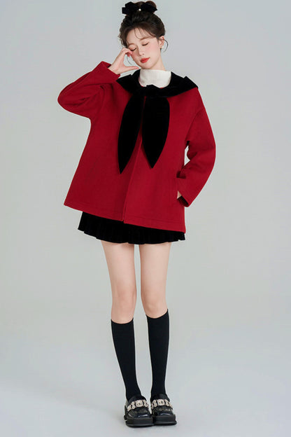 Shawl Hood Style Flare Coat