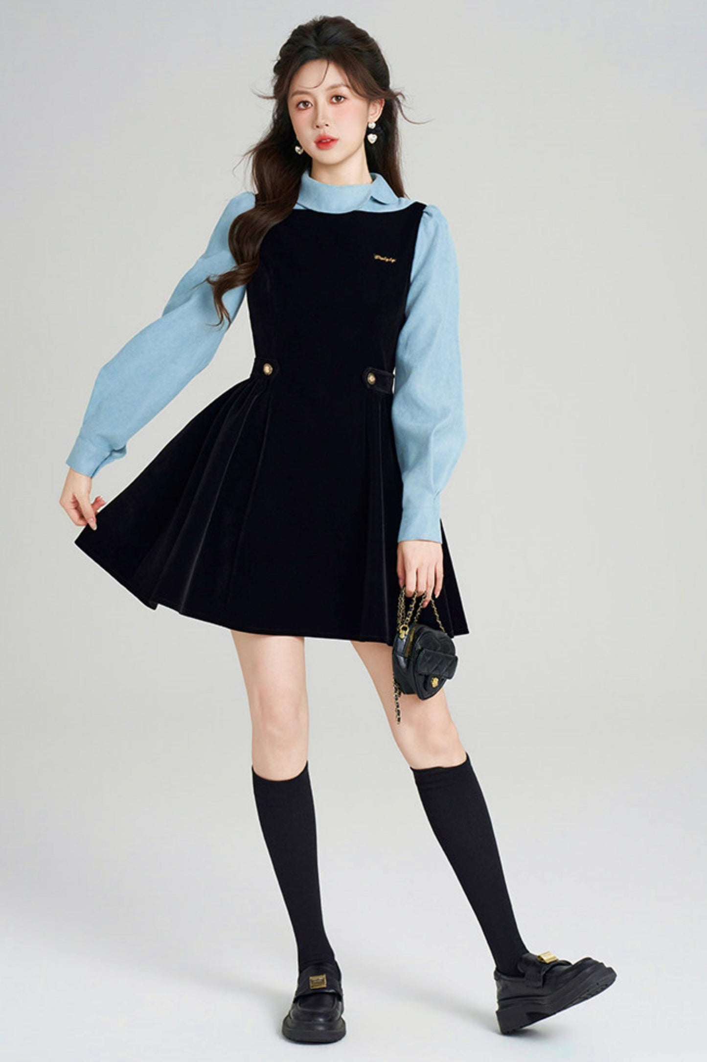 Spliced Velvet Hepburn Dress