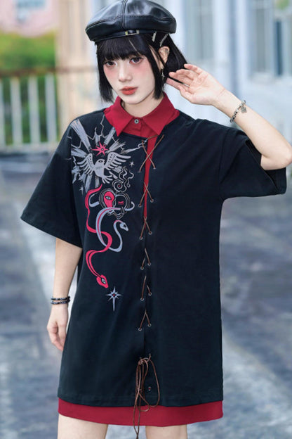 Dekadentes neogotisches T-Shirt-Kleid
