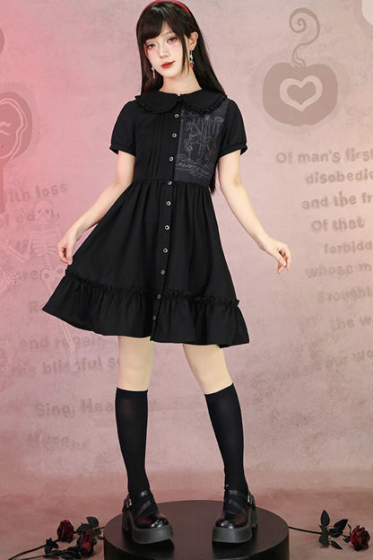 Black Lace Shirt Dress