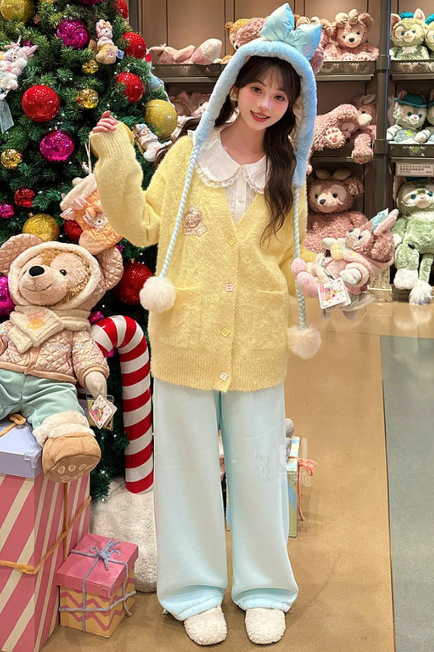 Sweet Fleece-Lined Wide Leg Pants