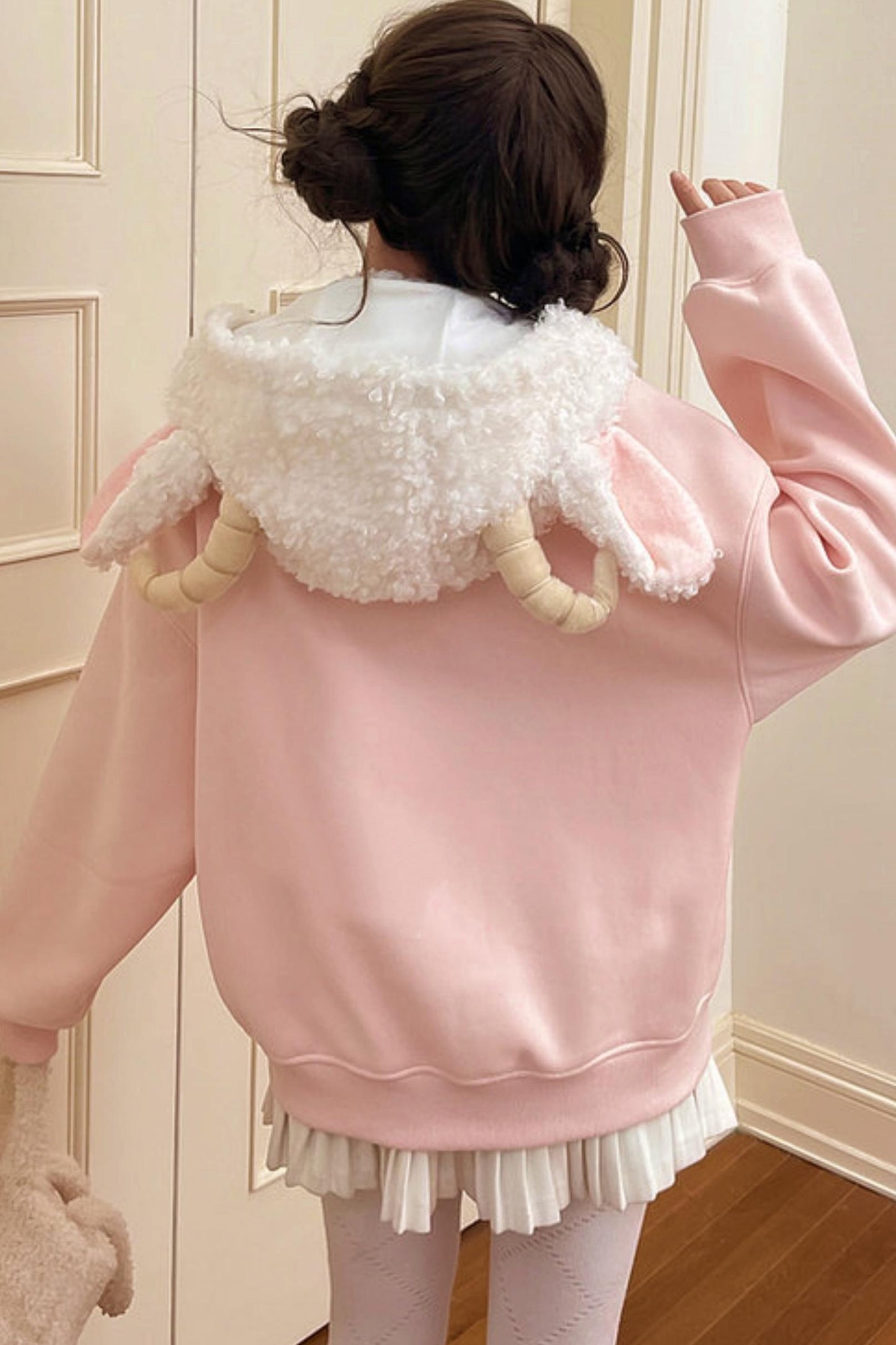 Forest Girl Lamb Fleece Sweatshirt + Hat