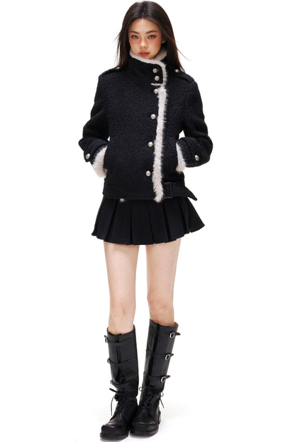 スタンドカラーモードコート