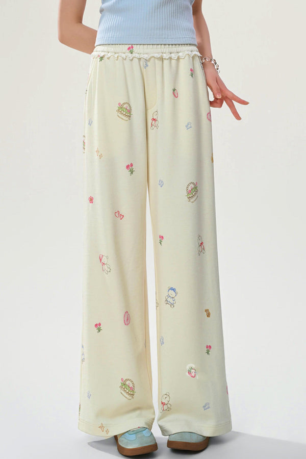 Cartoon Print Drapey Pants
