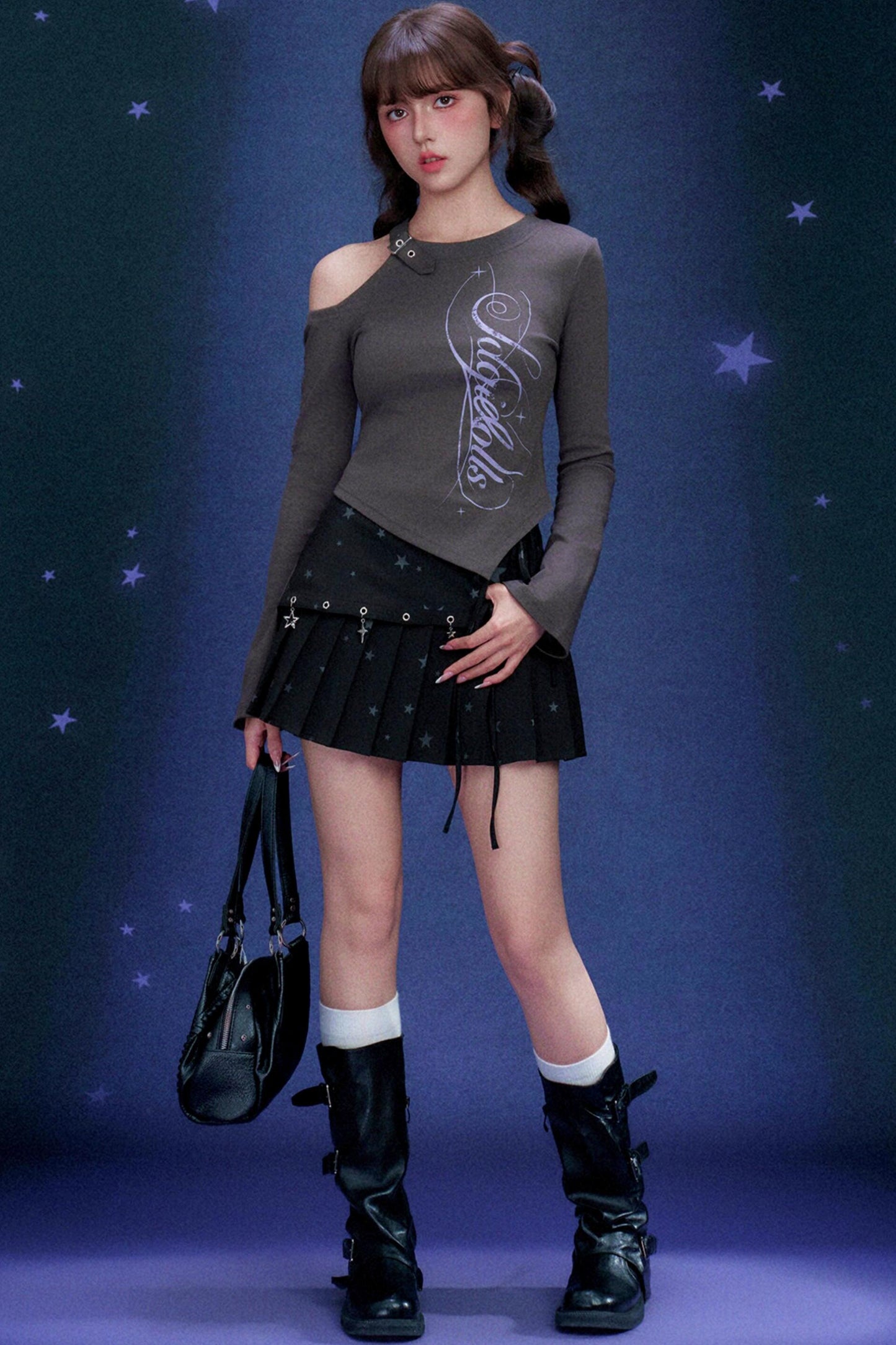 Y2K 오프숄더 탑