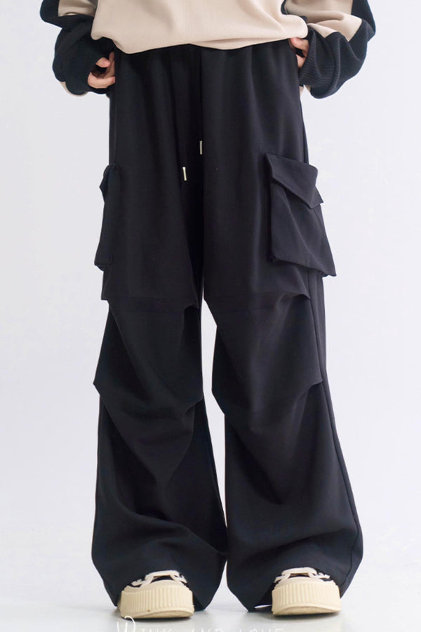 Wide Leg Utility Casual Pants