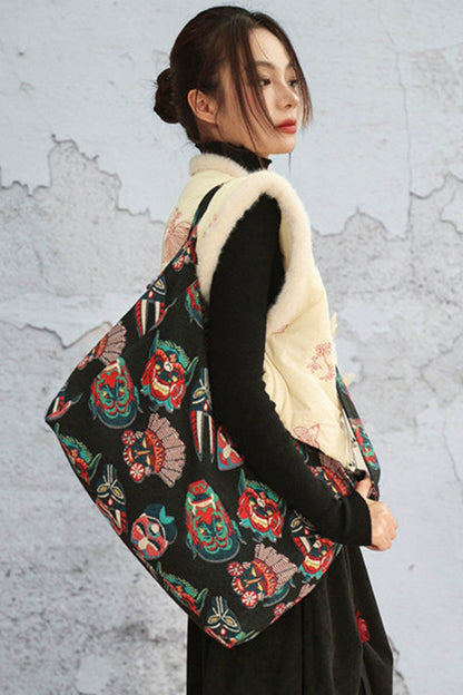 Chenille face mask tote