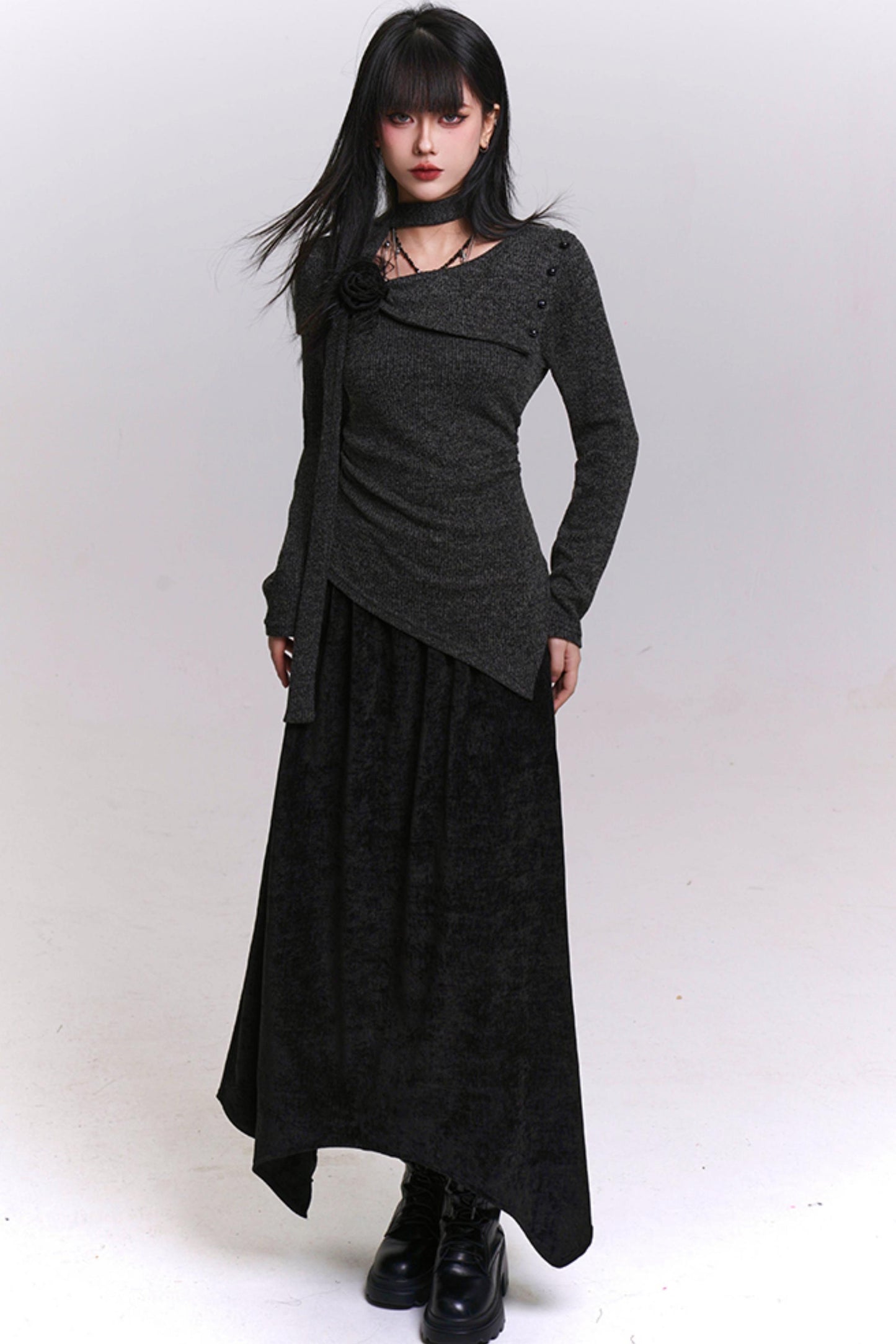 ツーピースニットスカートセットアップ　