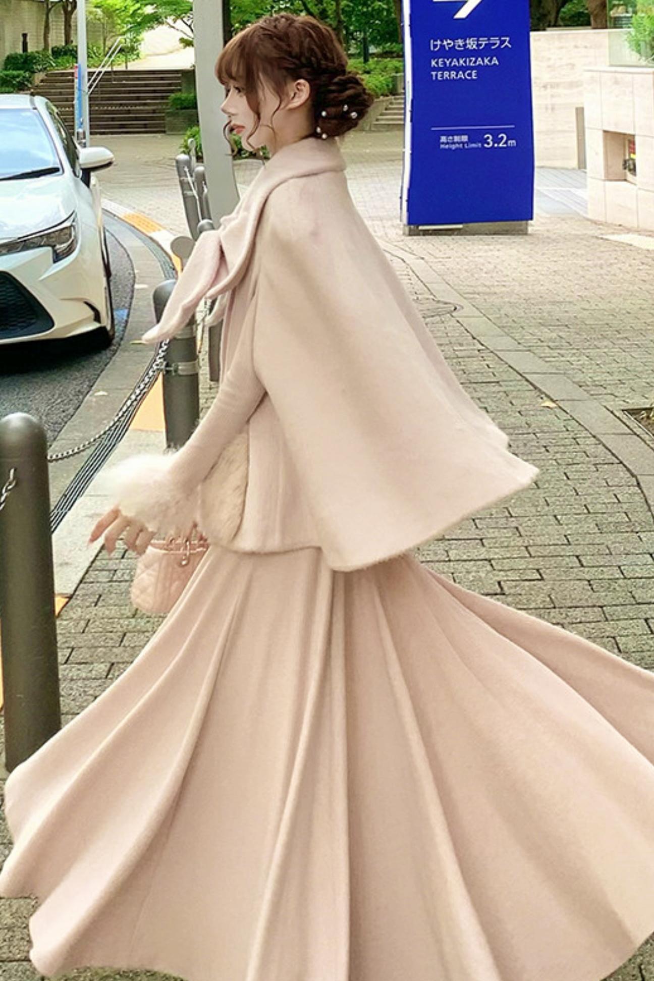 Ribbon Fur Coat + Fur Collar