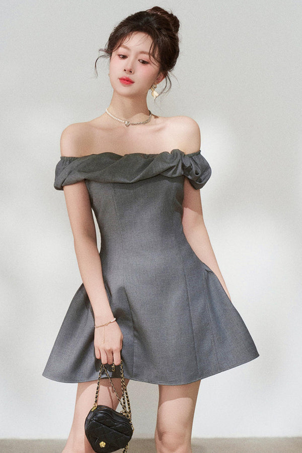 french grey dress Womens Terry Shortsleeve ensuring a natural French Gray Cocktail Length Bridesmaid