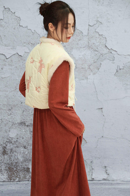 Coy Embroidered Winter Vest