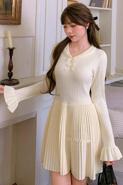 プリーツスイートニットドレス