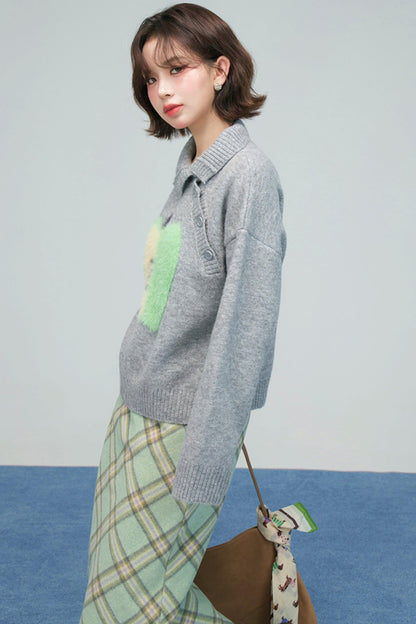 アップルラペルカラーセーター