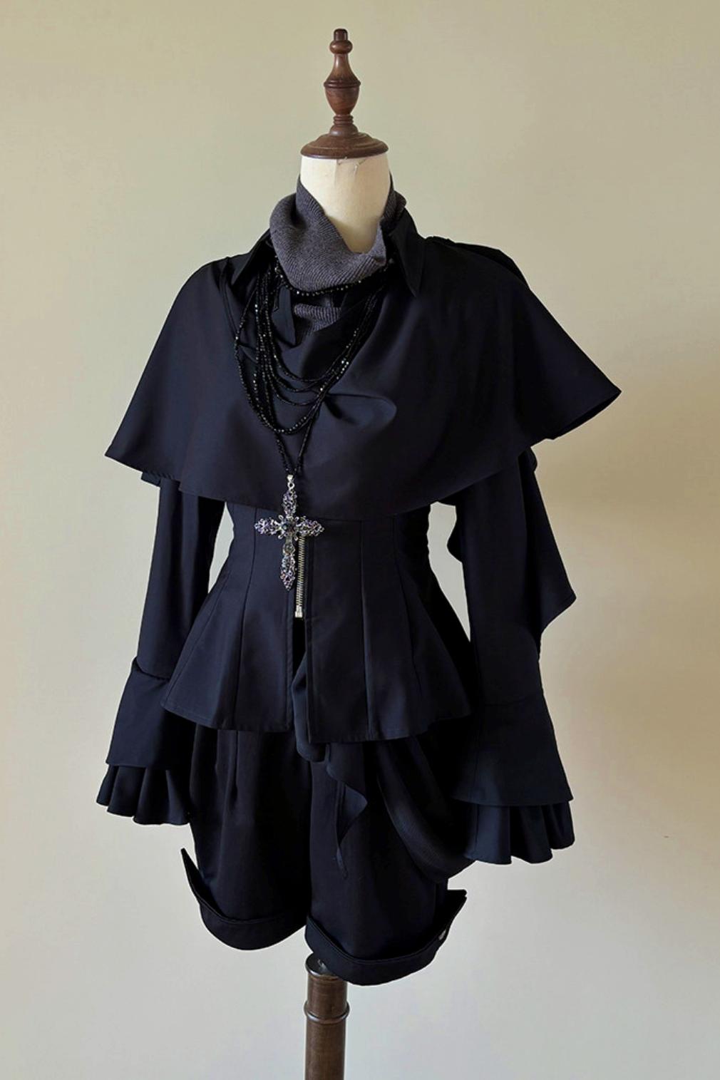 Embroidered Gothic Shawl Blouse