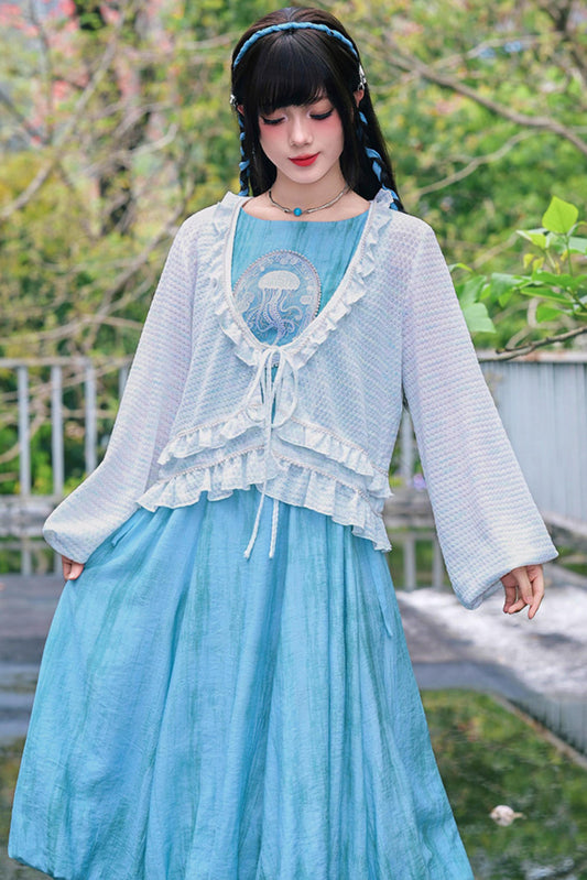 パールレースニットカーディガン