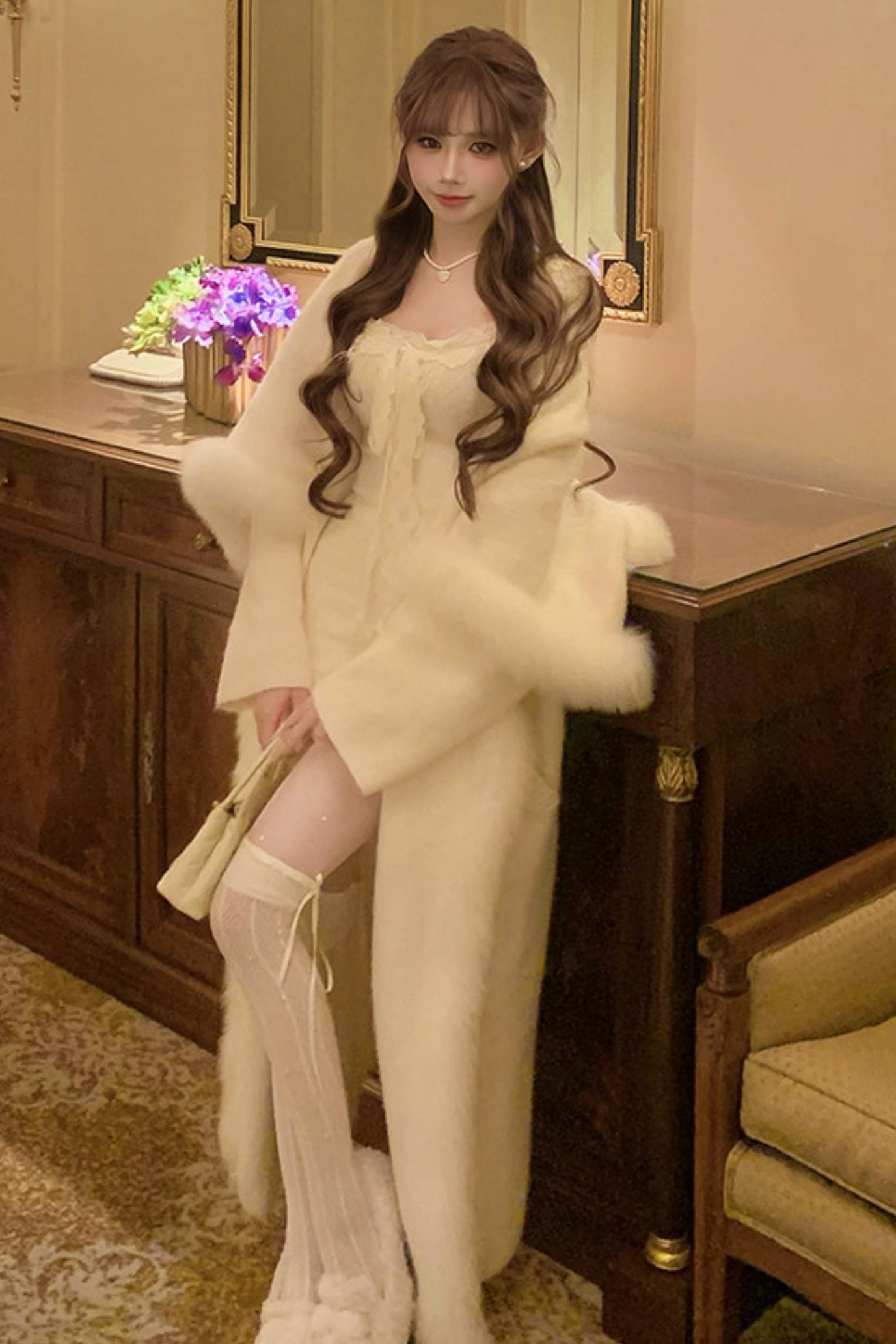 フレンチスイートスリムレースドレス