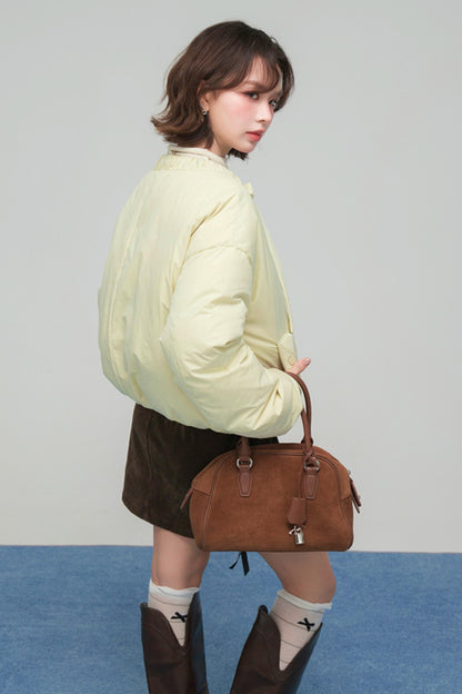 リボンショートダウンジャケット