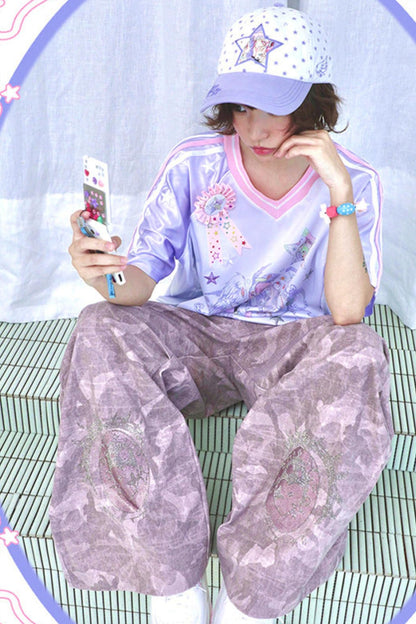 Pantalon large camouflage ange