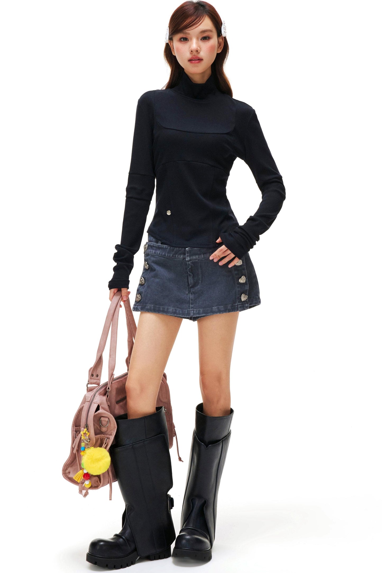 Y2K Heart Wash Mini Skirt