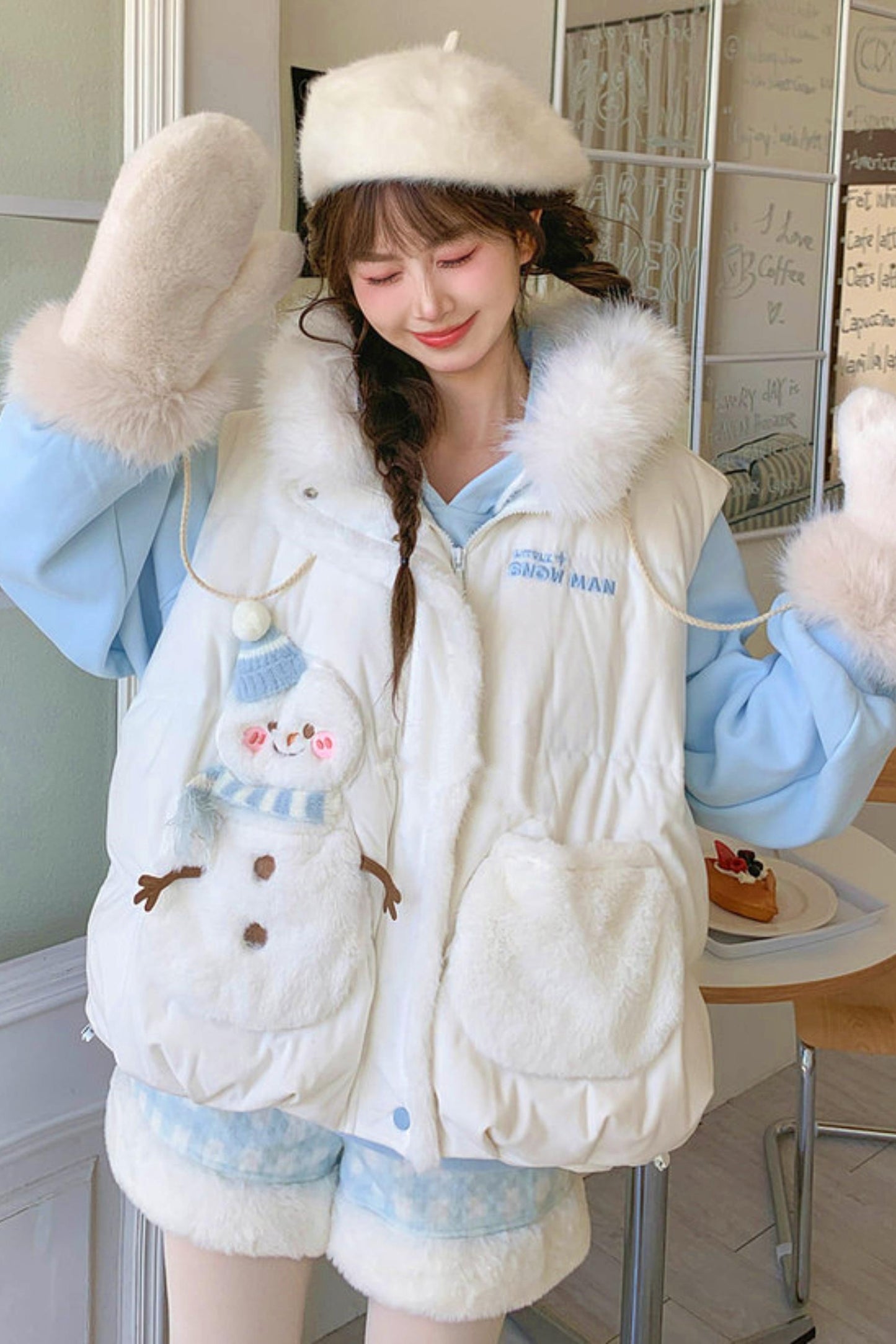 Forest Girl Cartoon Down Vest