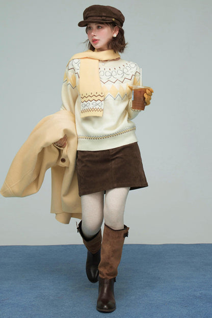 フェアアイルチーズロールセーター